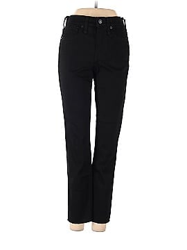 Madewell 9" Mid-Rise Skinny Crop Jeans in ISKO Stay Black&trade;: Raw-Hem Edition (view 1)