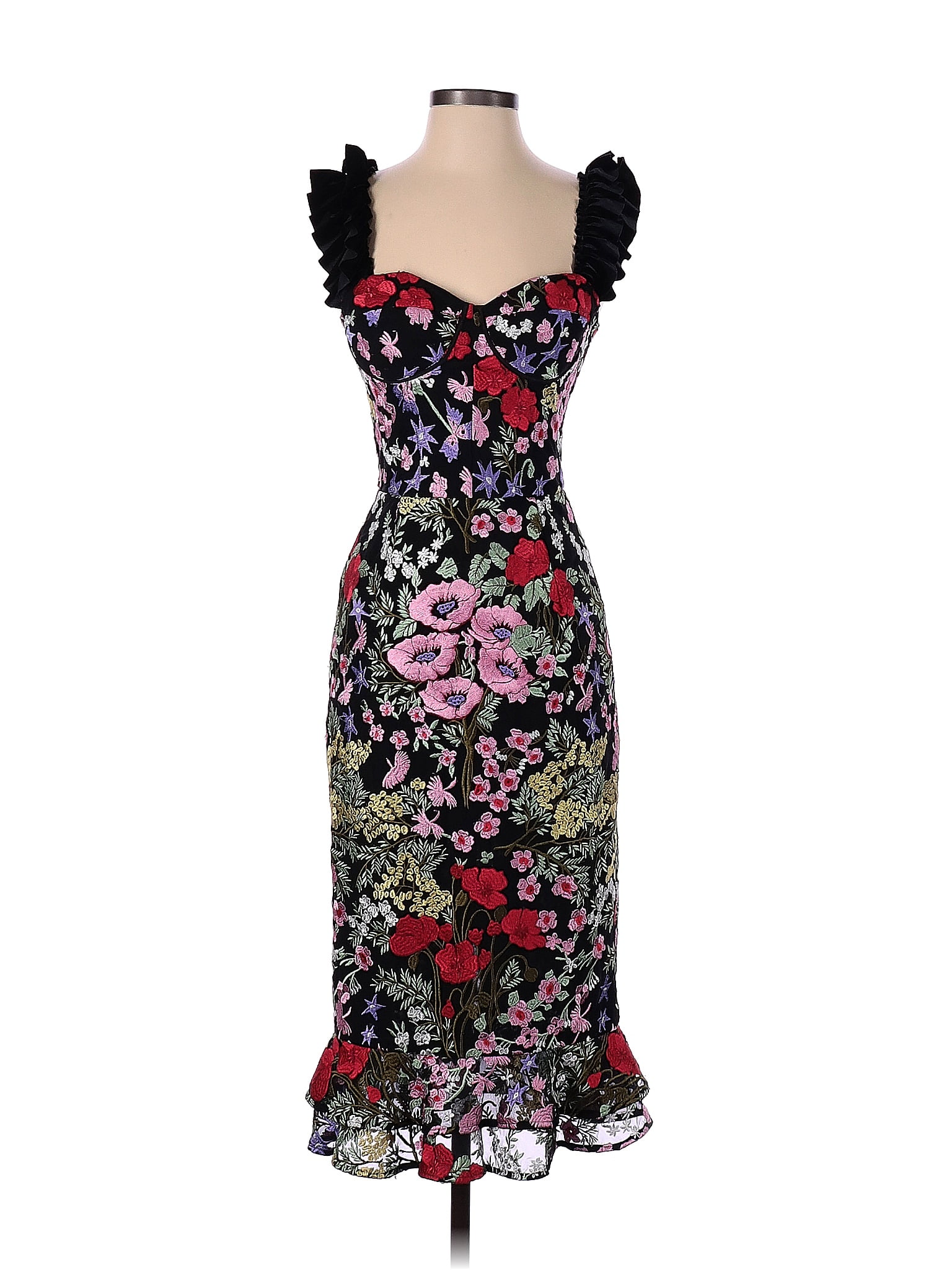 Bronx And Banco Floral Multi Color Black Casual Dress Size S 59 Off