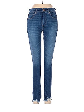 Ann Taylor LOFT Chewed Hem Slim Pocket Skinny Crop Jeans in Botanic Blue Wash (view 1)