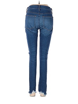 Ann Taylor LOFT Chewed Hem Slim Pocket Skinny Crop Jeans in Botanic Blue Wash (view 2)