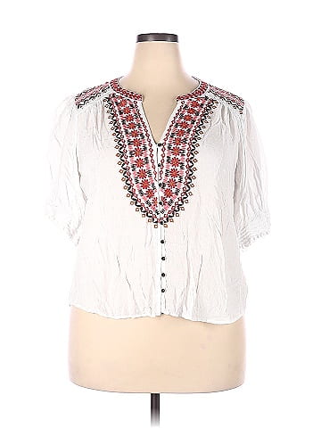 Knox Rose, Tops, Knox Rose Embroidered Boho Blouse Size Xxl