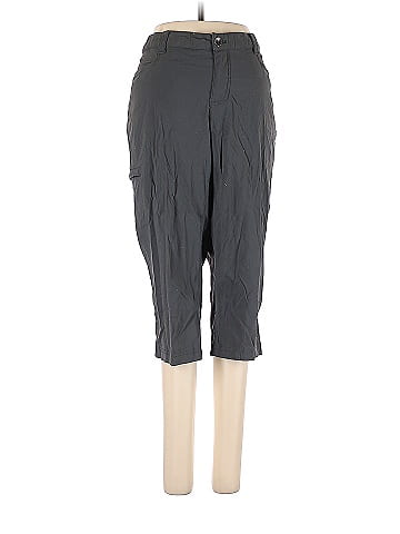 Eddie Bauer Solid Gray Green Fleece Pants Size 14 (Petite) - 66% off