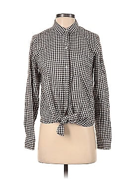 Madewell Flannel Tie-Front Shirt in Gingham Check (view 1)