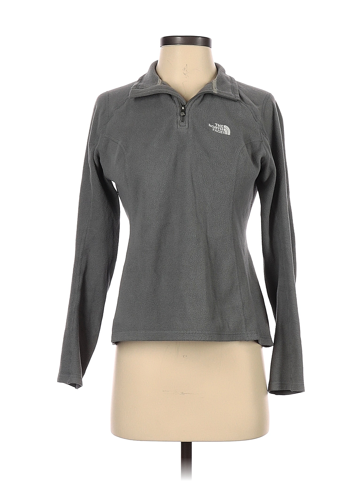 The North Face 100 Polyester Solid Gray Fleece Size XS 66 off thredUP