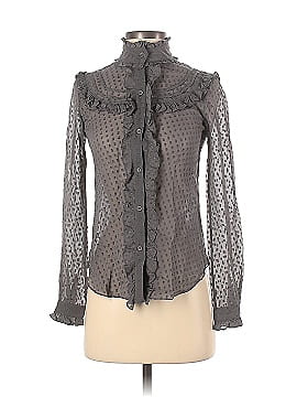 Haute Hippie Long Sleeve Silk Top (view 1)