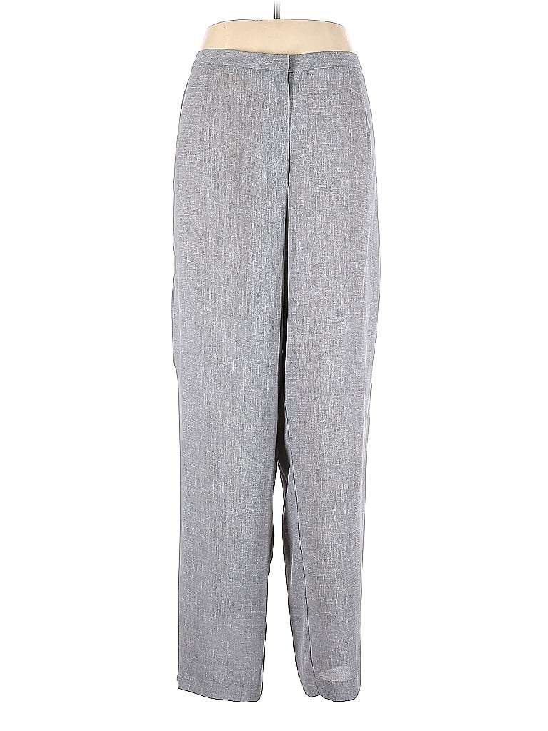 Hillard & Hanson 100% Polyester Gray Dress Pants Size 1X (Plus) - 56% ...