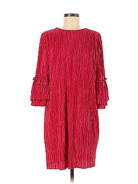 Badgley Mischka Red Pleated Shift (view 1)