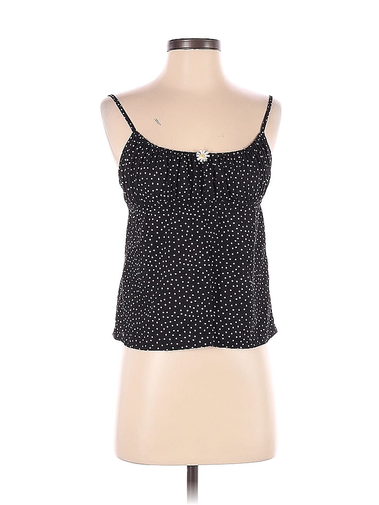 Solid & Striped 100% Polyester Polka Dots Black Sleeveless Blouse Size S - photo 1