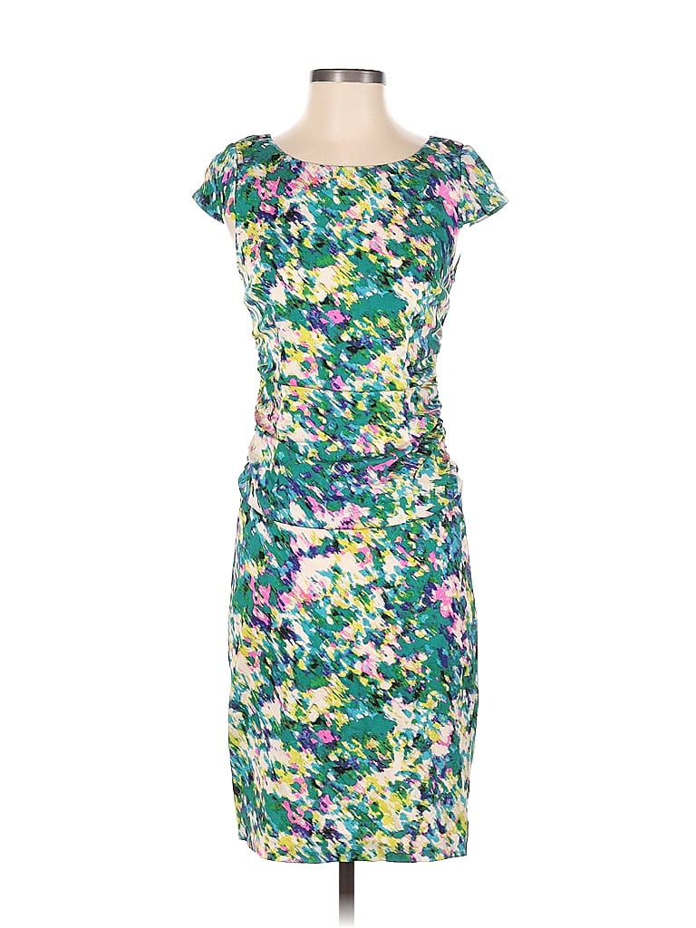 Tracy Reese Floral Multi Color Green Casual Dress Size 2 - photo 1