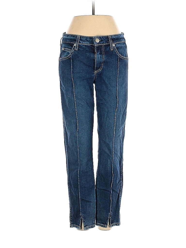 AMO Solid Blue Pixie Jeans 26 Waist - 89% off | thredUP