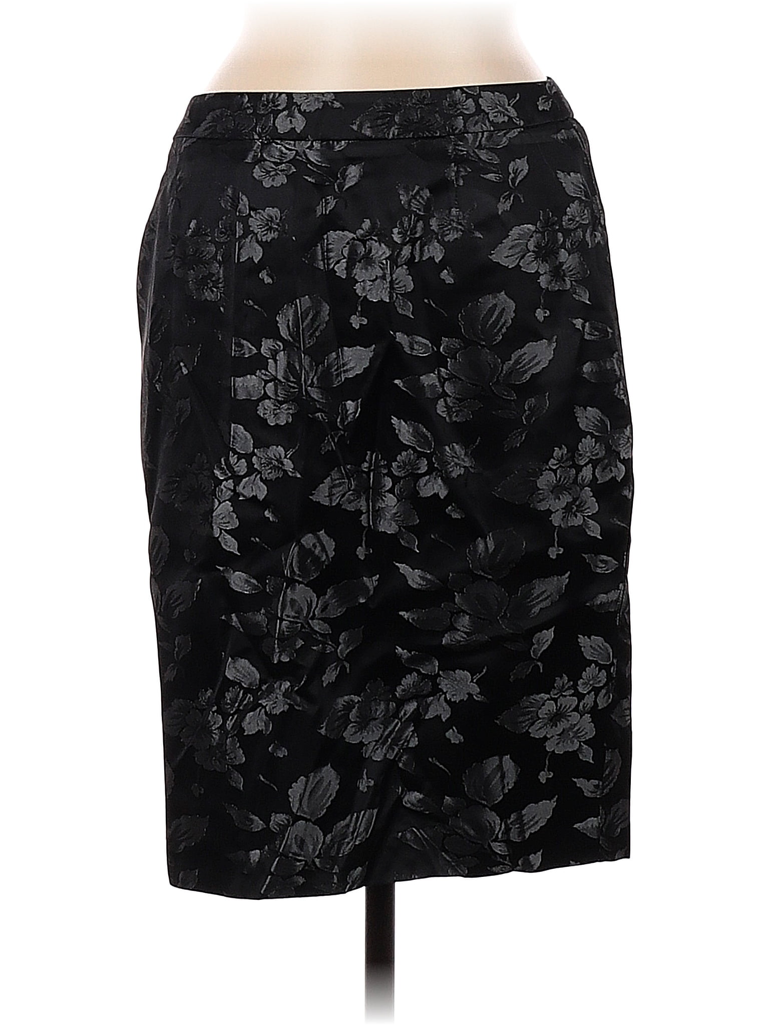 Inc International Concepts Womens Spotted Asymmetrical Midi Skirt Black Size 4 main image 0