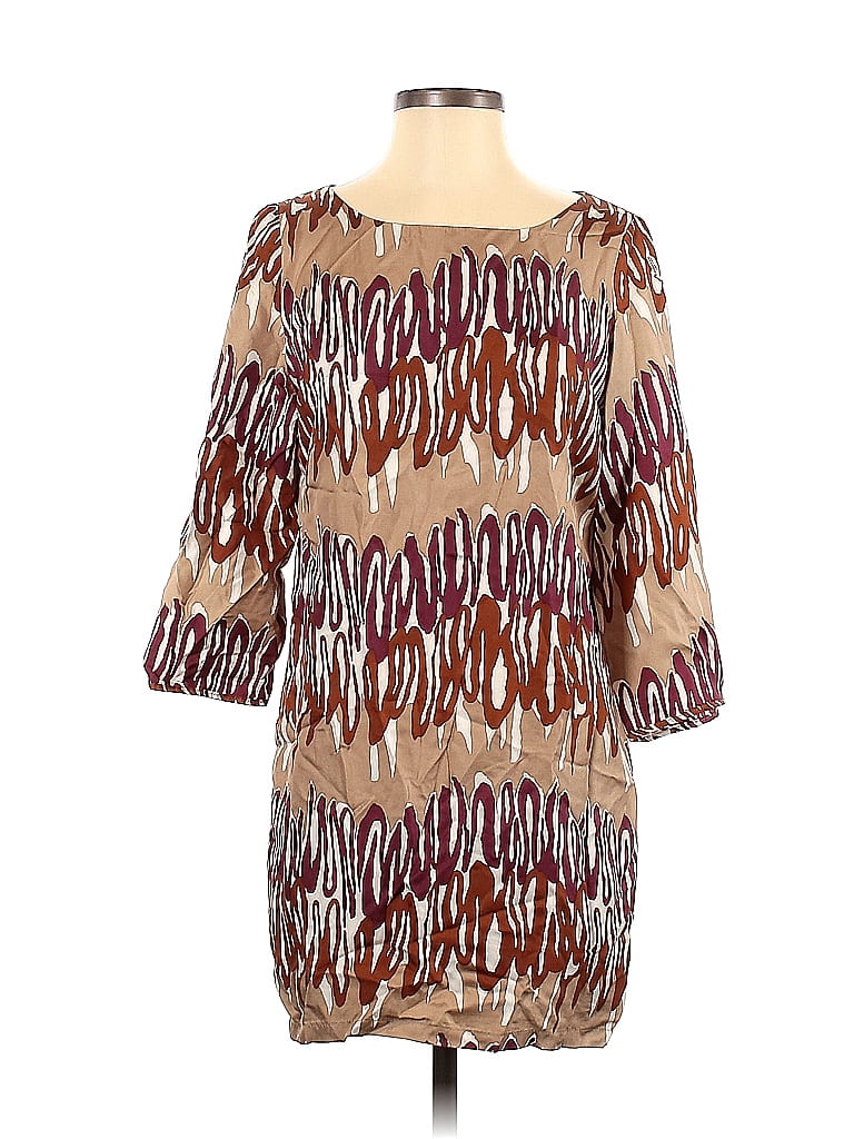 Prairie New York 100% Silk Animal Print Brown Tan Casual Dress Size S - photo 1