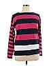 Jones New York Sport Color Block Stripes Blue Pullover Sweater Size XL - photo 1