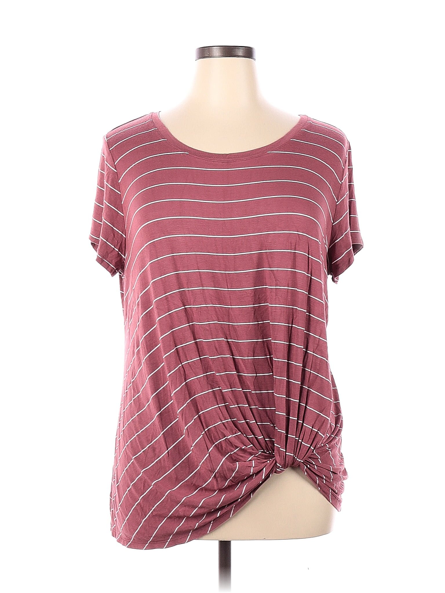 Nine Britton Stripes Pink Short Sleeve T-Shirt Size 1X (Plus) - 65% off ...