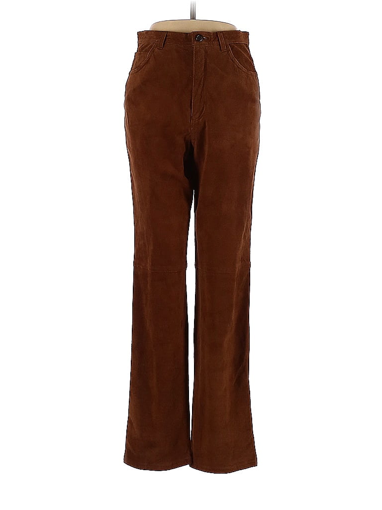 Lauren by Ralph Lauren 100% Leather Solid Brown Leather Pants Size 8 ...