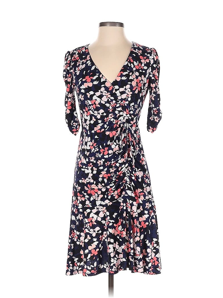 Vince Camuto Floral Multi Color Blue Casual Dress Size 2 - 67% off ...