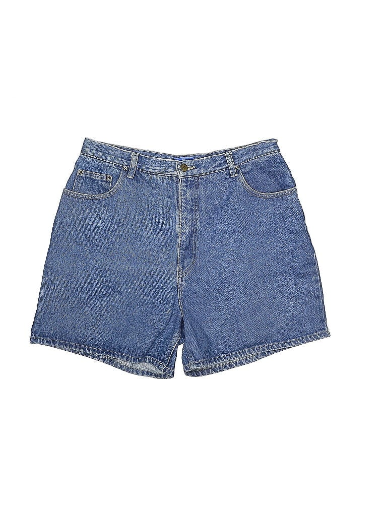 B.E. Blues 100% Cotton Marled Acid Wash Print Blue Denim Shorts Size 15 - 16 - photo 1
