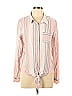 Ivanka Trump 100% Rayon Stripes Pink Long Sleeve Button-Down Shirt Size L - photo 1