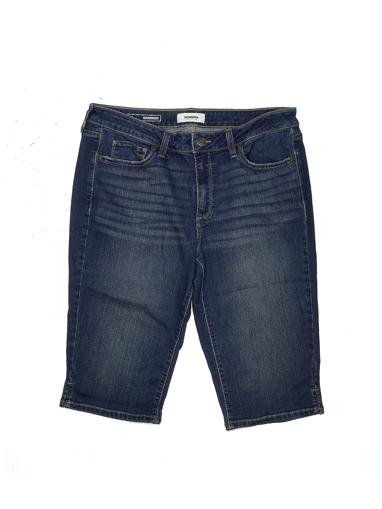 Sonoma Goods for Life Solid Blue Denim Shorts Size 14 57 off thredUP