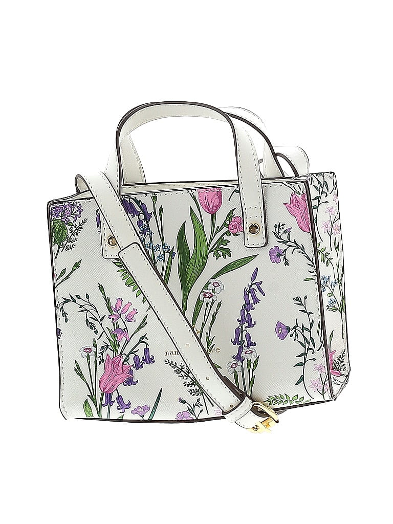 Nanette Lepore Floral Graphic White Purple Satchel One Size - 72% off ...