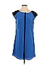 Bebe 100% Silk Color Block Blue Casual Dress Size XS - photo 1