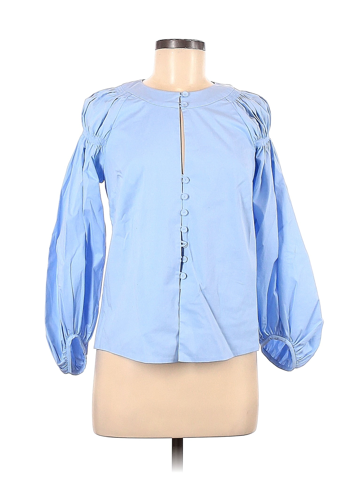 Vilshenko Solid Blue Long Sleeve Blouse Size 8 - 87% off | thredUP