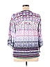 One World 100% Polyester Multi Color Purple Long Sleeve Top Size 1X (Plus) - photo 2