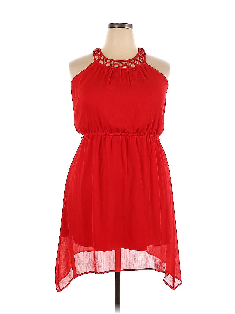 No Boundaries 100% Polyester Solid Red Cocktail Dress Size XXL - photo 1