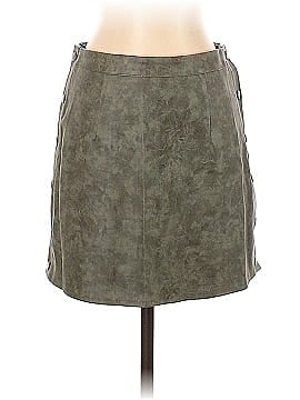 Mint Vanilla Faux Leather Skirt (view 1)