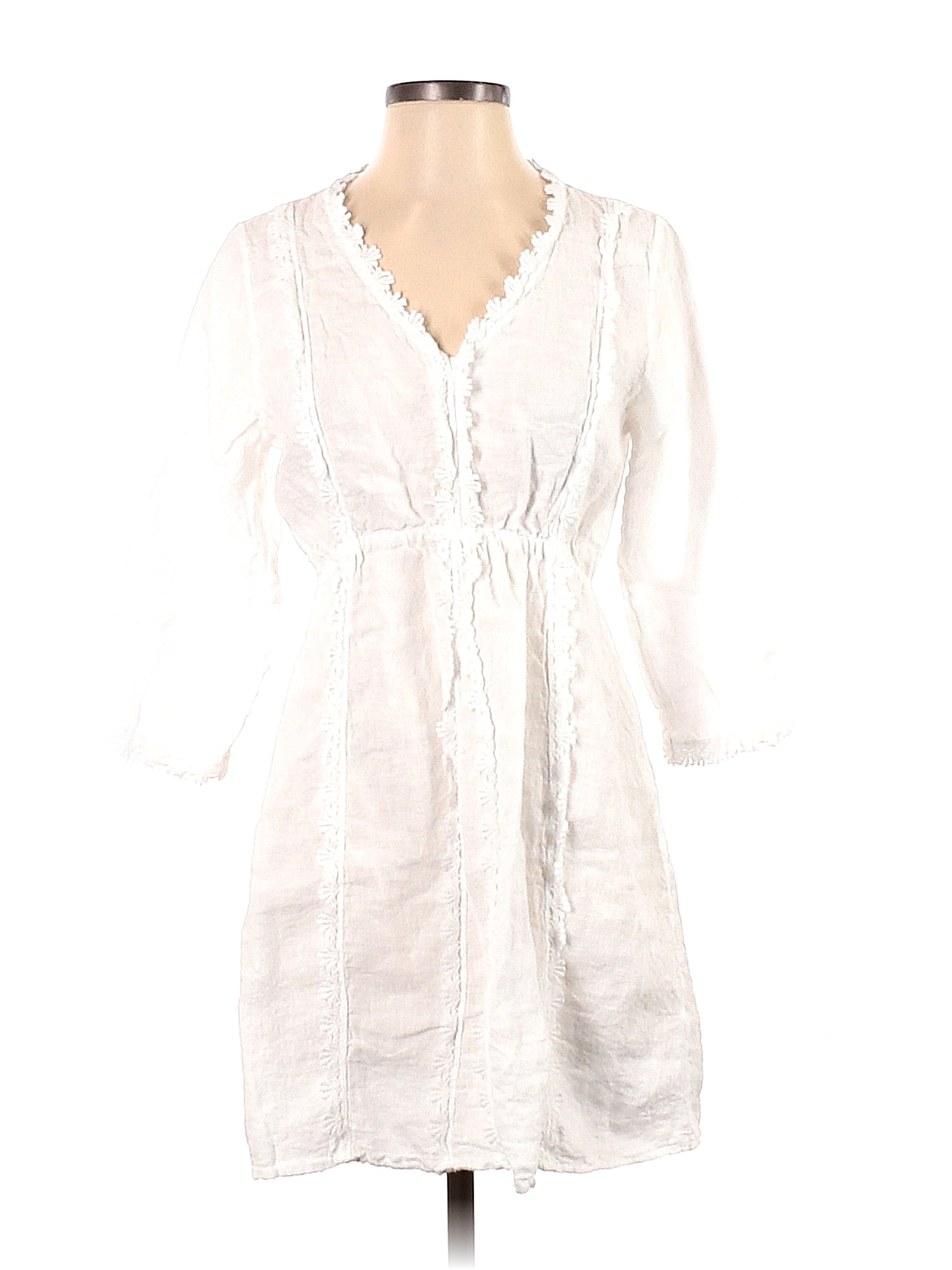 Assorted Brands 100% Linen Solid White Casual Dress Size S - 62% off ...