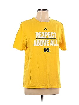 Jordan 100% Cotton Graphic Solid Yellow Short Sleeve T-Shirt Size