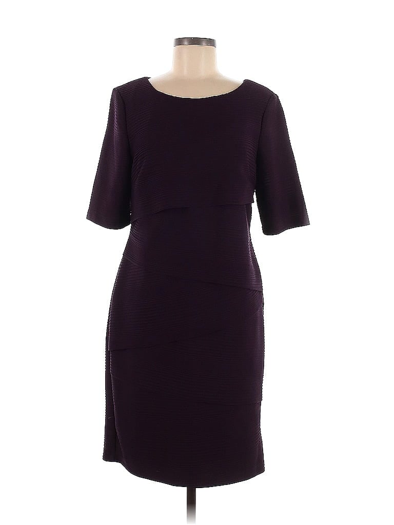 Connected Apparel Solid Purple Casual Dress Size 8 - photo 1