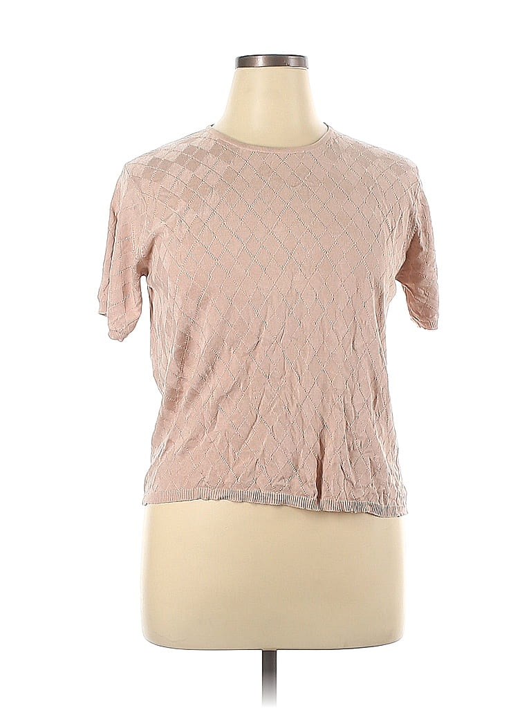 Evelyn & Arthur 100% Silk Pink Short Sleeve Silk Top Size XL - 85% off ...