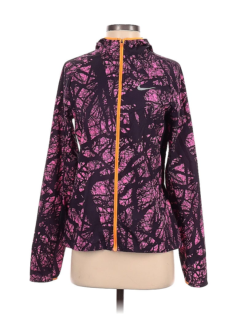Nike 100% Polyester Floral Motif Damask Paisley Graphic Purple Track Jacket Size S - photo 1