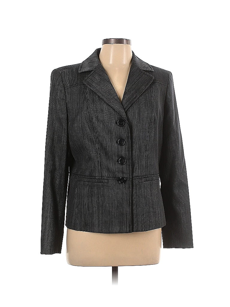 Jones New York Collection Stripes Black Wool Blazer Size 12 - photo 1
