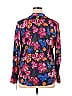Halogen Floral Blue Long Sleeve Silk Top Size XL (petite) - photo 2