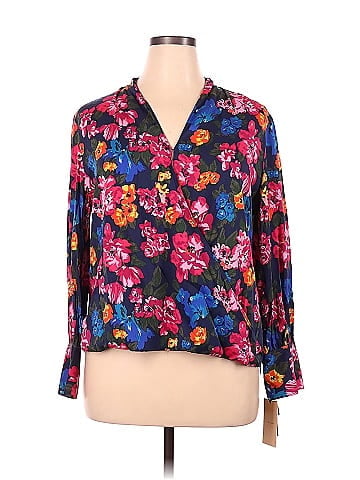 Halogen Long Sleeve Silk Top (view 1)