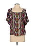Ella Moss 100% Rayon Aztec Or Tribal Print Red Short Sleeve Top Size S - photo 1