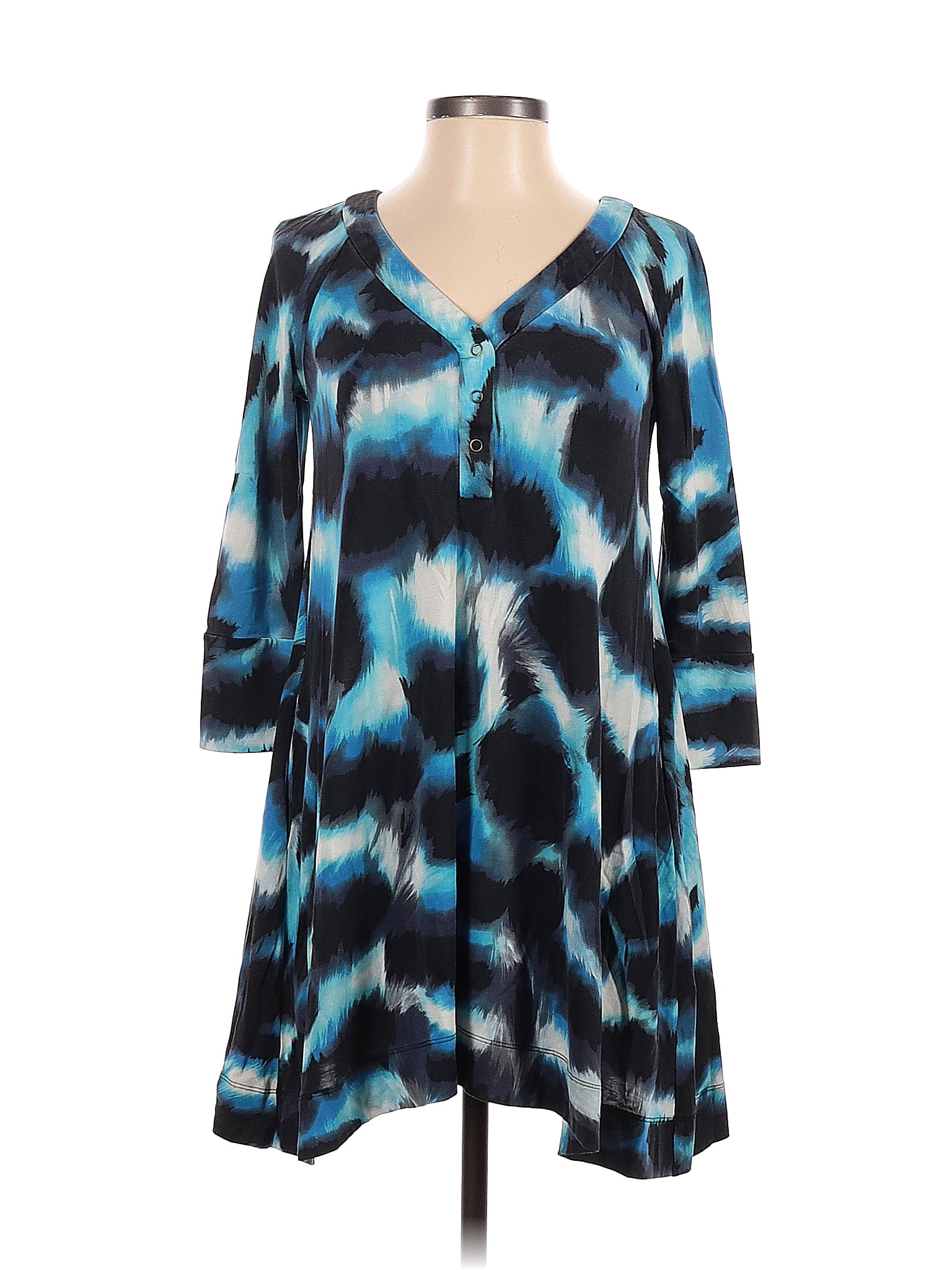 Abito DIANE VON FURSTENBERG In Seta Chiffon - Taglia 4 US - Modello Crossover Fit & Flare Asimmetrico Multicolore