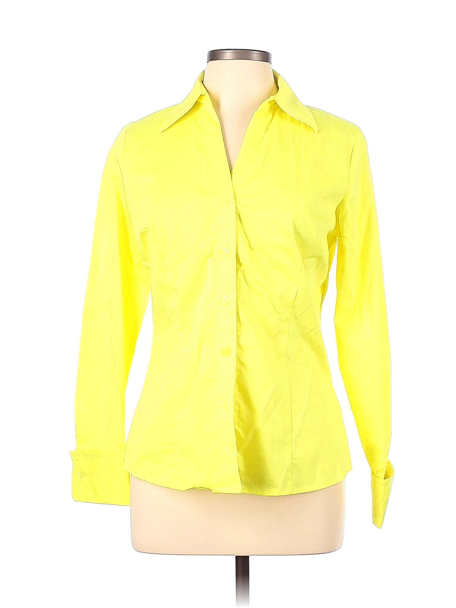 Worthington Yellow Green Long Sleeve Button-Down Shirt Size 10 - 54% ...