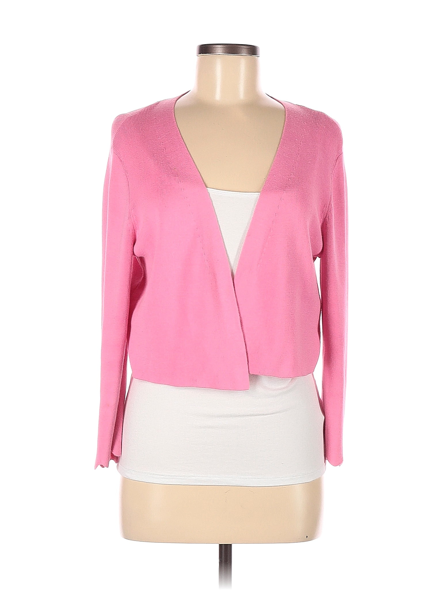 Talbots Color Block Solid Pink Cardigan Size M 84 Off Thredup