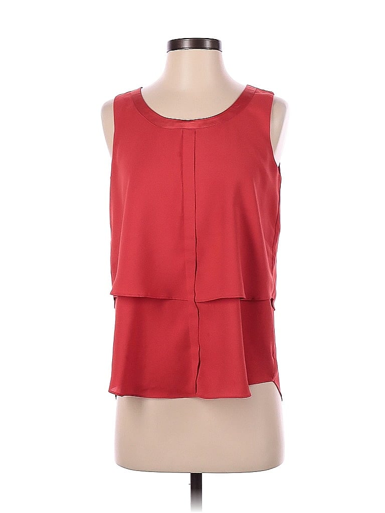 Pre-owned Ann Taylor Sleeveless Blouse In Red
