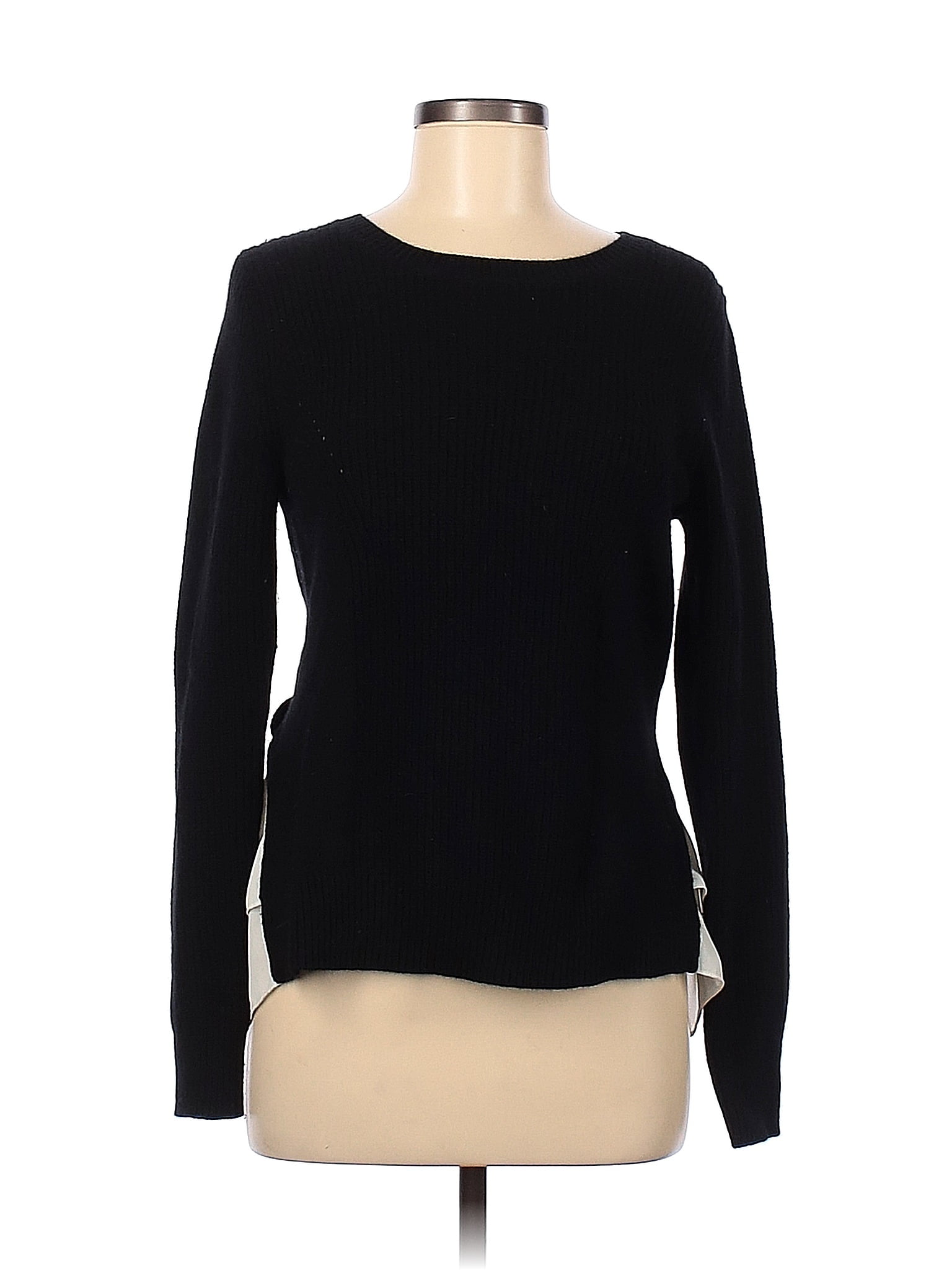 Club Monaco Color Block Solid Black Wool Pullover Sweater Size M - 77% ...