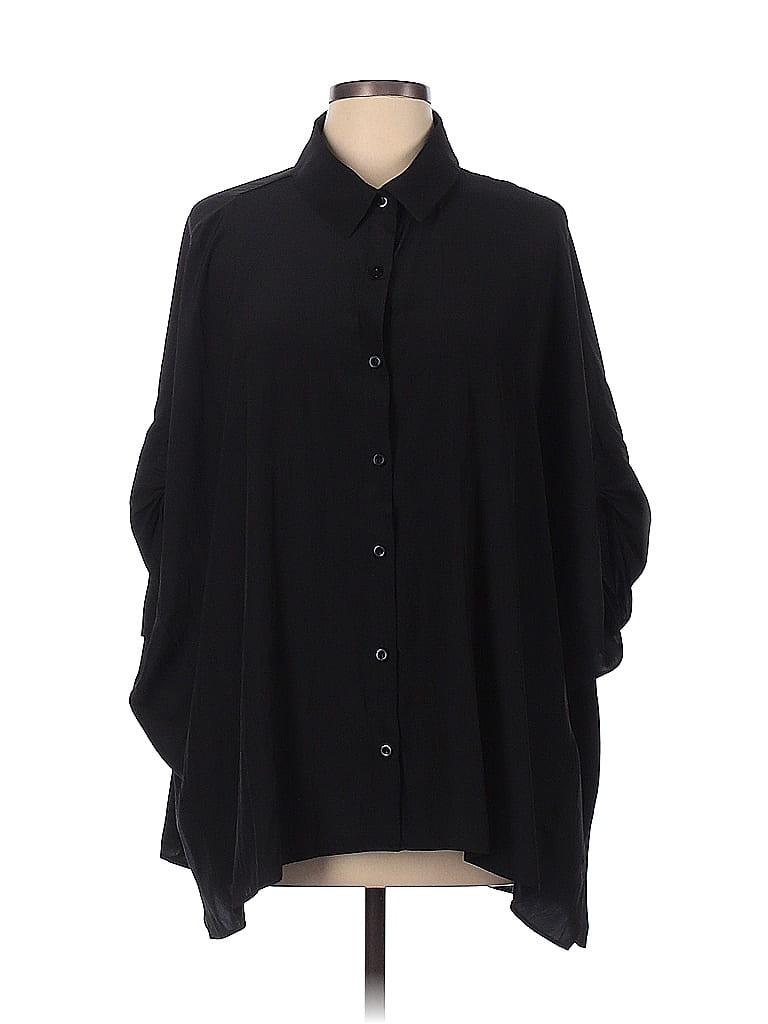 Lola And Sophie 100 Polyester Black Long Sleeve Blouse Size L 82 Off