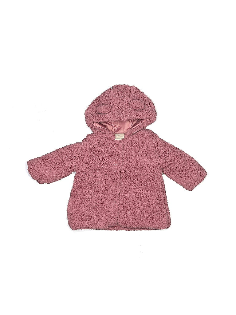 First Impressions 100% Polyester Solid Pink Coat Size 3-6 mo - photo 1