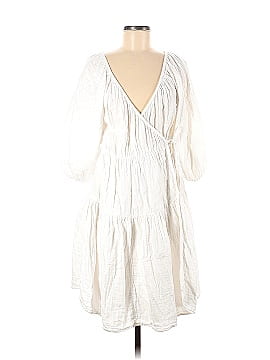 Love, Whit by Whitney Port White Puff Sleeve Wrap Dress (view 1)
