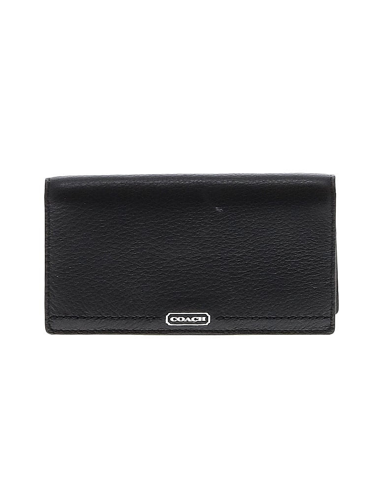 Coach 100 Leather Solid Black Leather Card Holder One Size 72 off