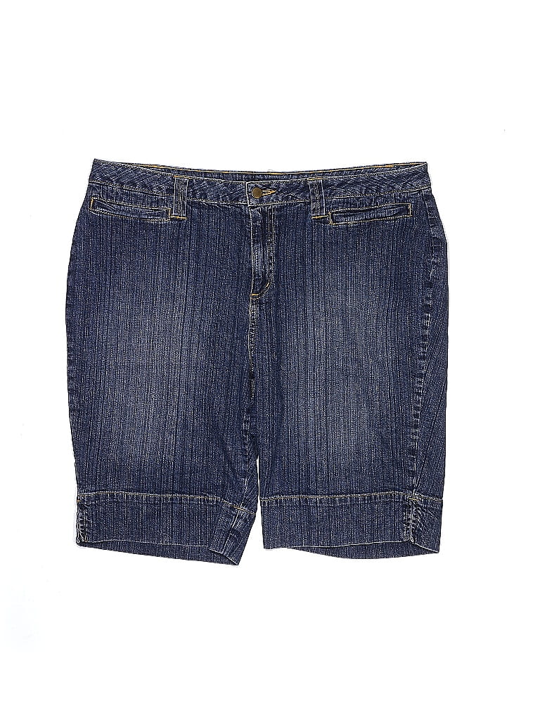 a.n.a. A New Approach Solid Blue Denim Shorts Size 18 (Plus) 55 off