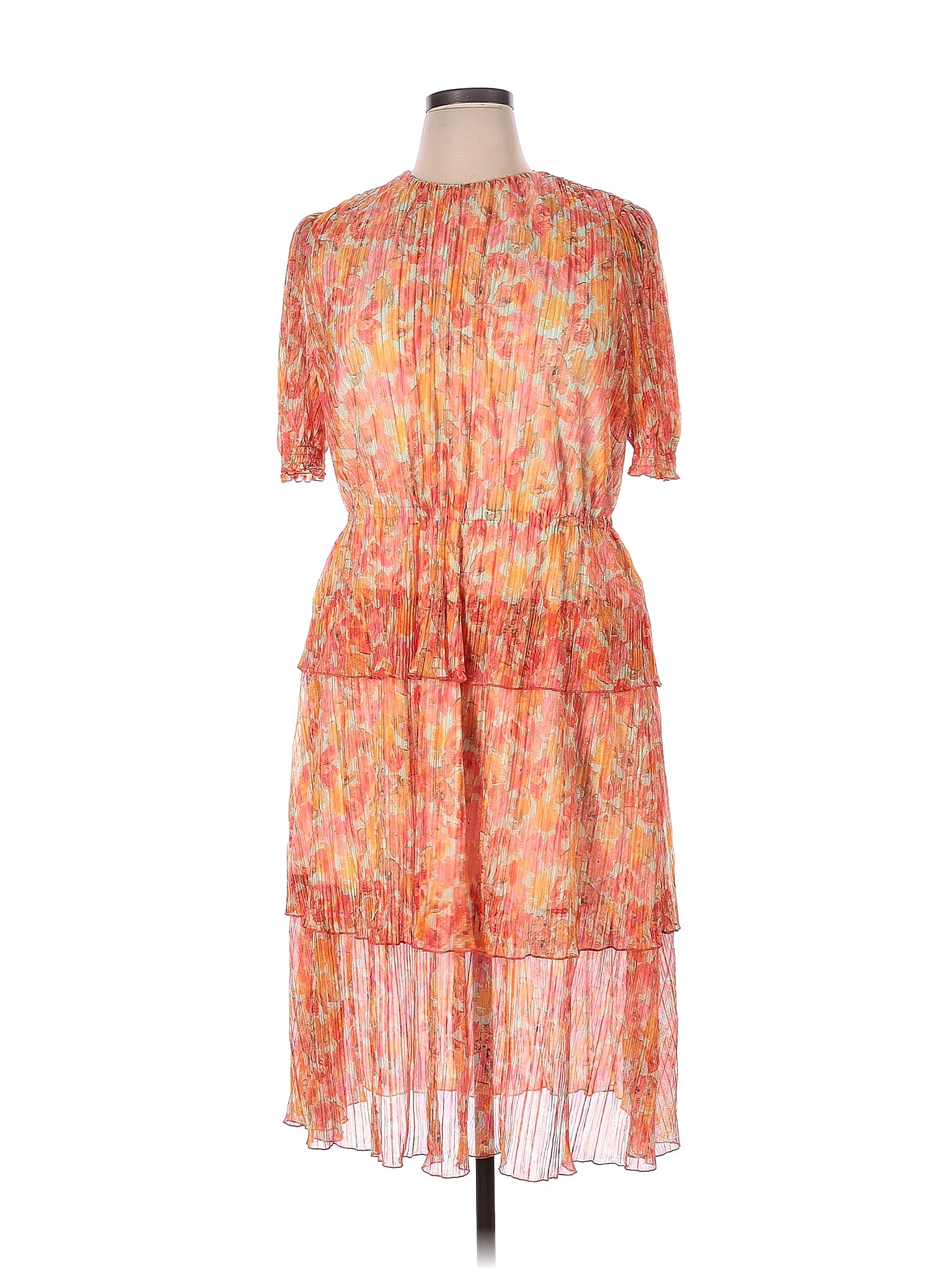 Marc Cain 100% Polyester Floral Orange Cocktail Dress Size 14 (N5) - 79 ...