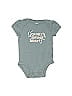 Carter's 100% Cotton Graphic Teal Blue Short Sleeve Onesie Size 3 mo - photo 1